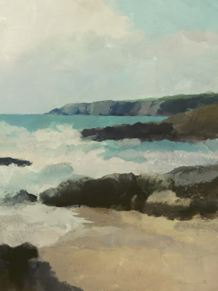 Rocky Beach by Dan Hobday — canvas wall art