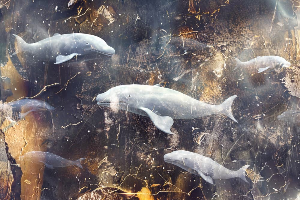 Graceful Ocean Belugas by Rafal Kulik — canvas wall art