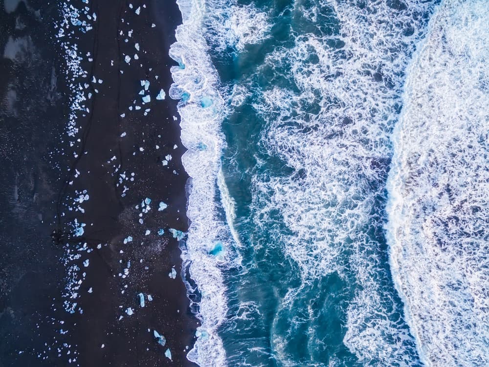 Black Sand Ice Waves by Antonio Carrillo Lopez — canvas wall art