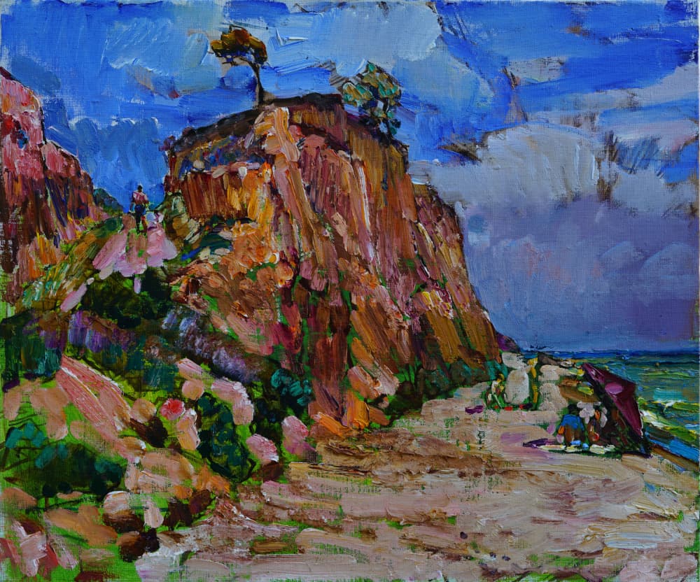 Vibrant Coastal Cliffs by Andrii Kutsachenko — canvas wall art