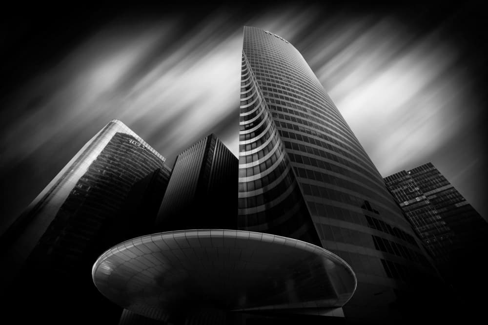 City Towers Dynamic Sky by yoann — canvas wall art