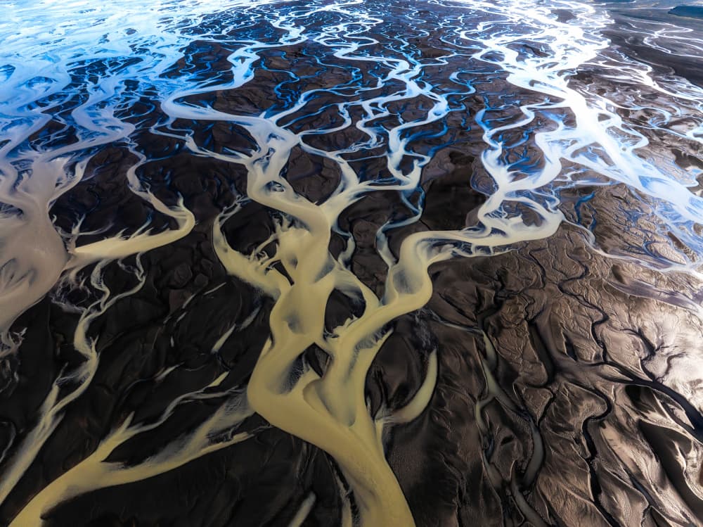 Braided River Landscape by James Bian — canvas wall art
