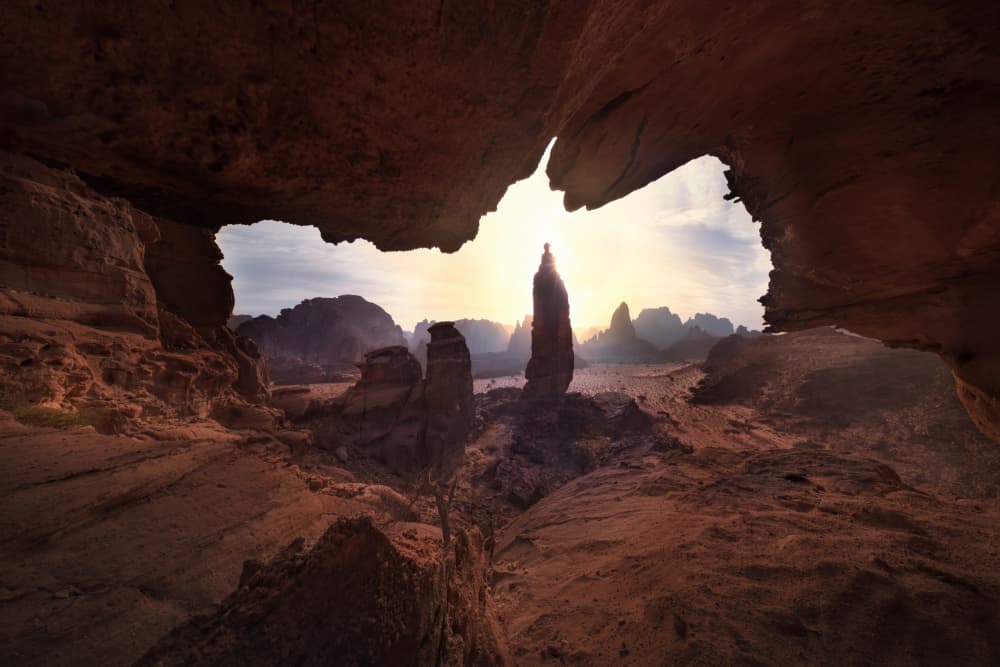 Sunlit Desert Arch by Li Ying — canvas wall art