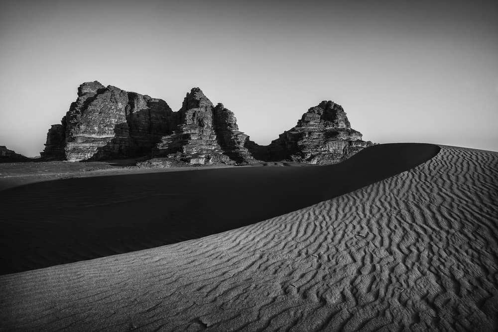 Monochrome Desert Landscape by Ibrahim Nabeel — canvas wall art