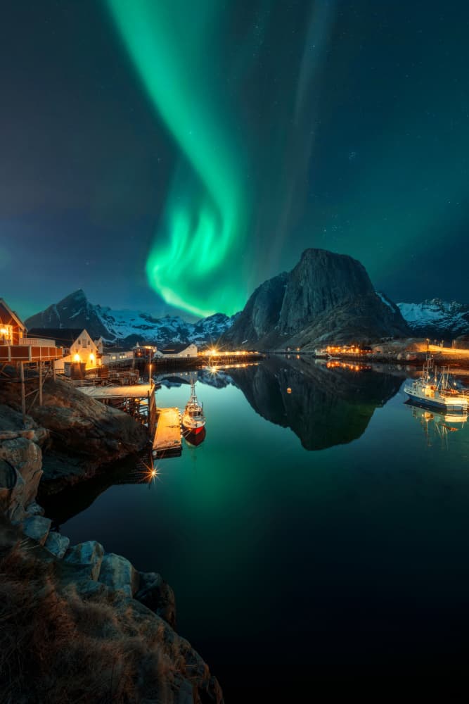 Magical Aurora Night by NingYun Ye — canvas wall art