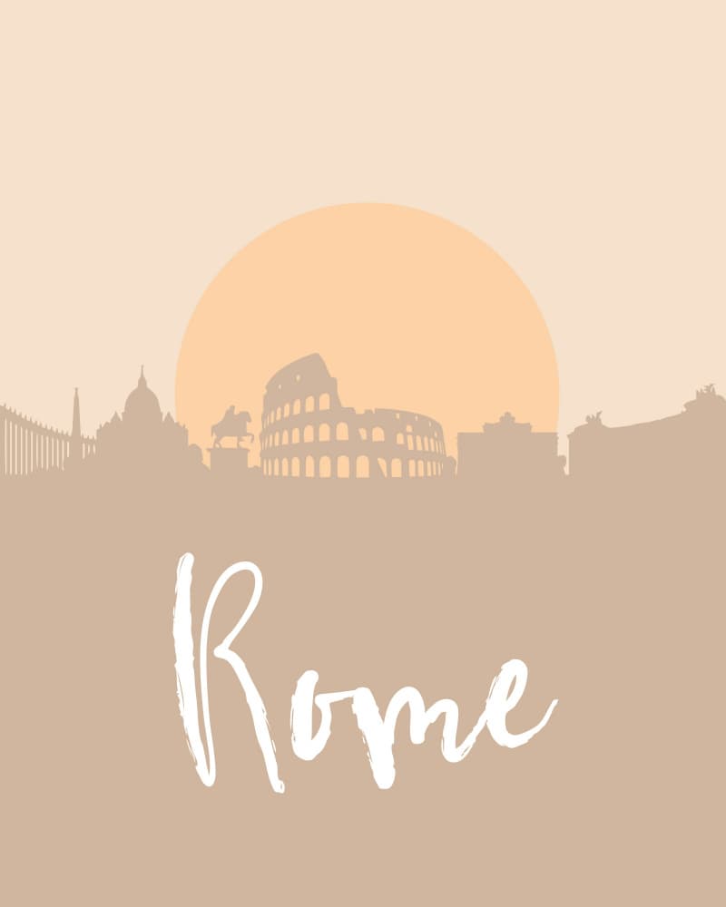 Rome Sunset Skyline by Emiliano Deificus — canvas wall art