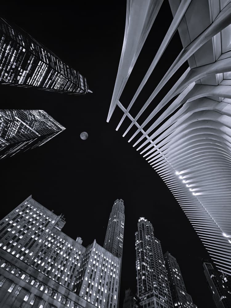 City Night Moon by Jasmine Zhang — canvas wall art