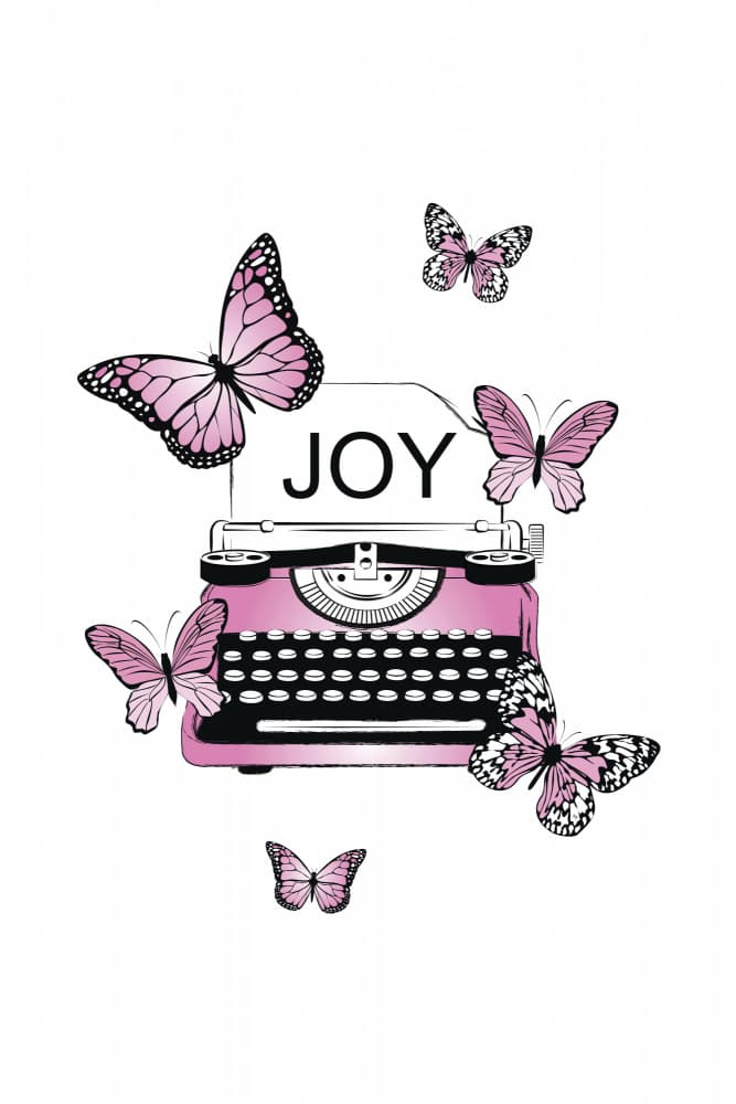 Joyful Typewriter by Martina — canvas wall art