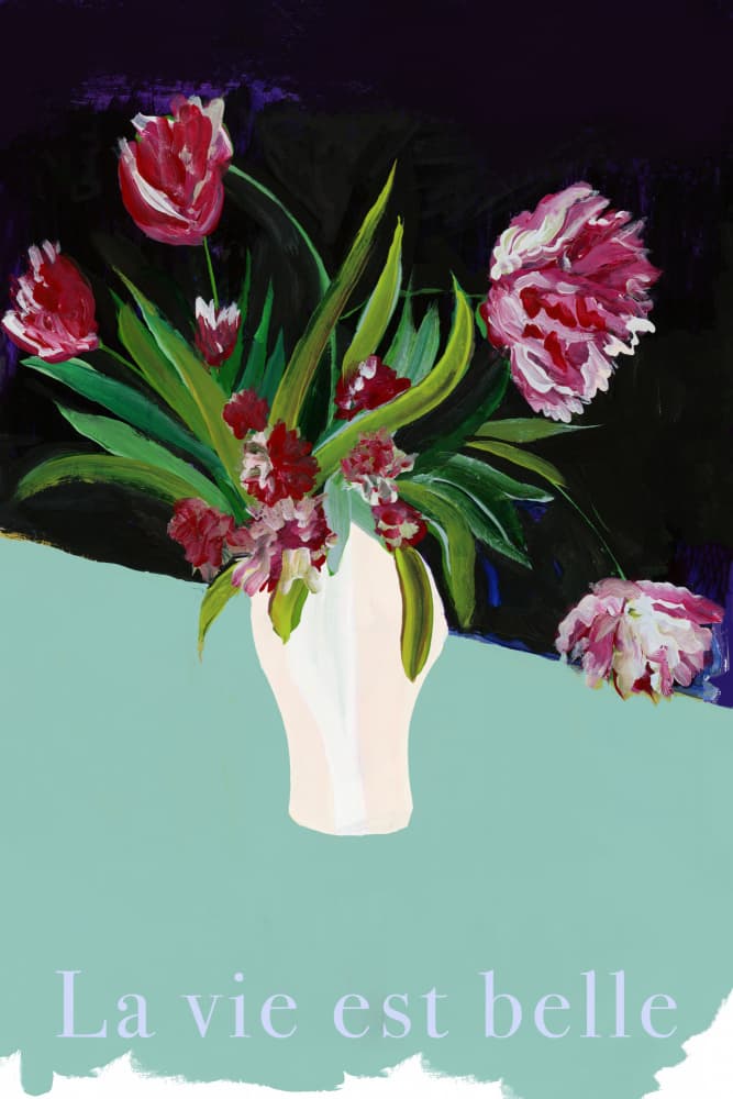 La Vie Est Belle Blooms by cartissi — canvas wall art
