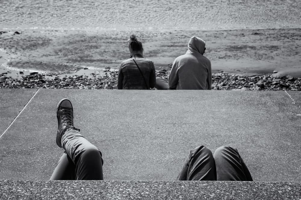 Sitting By The Sea by Hilde Ghesquiere — canvas wall art