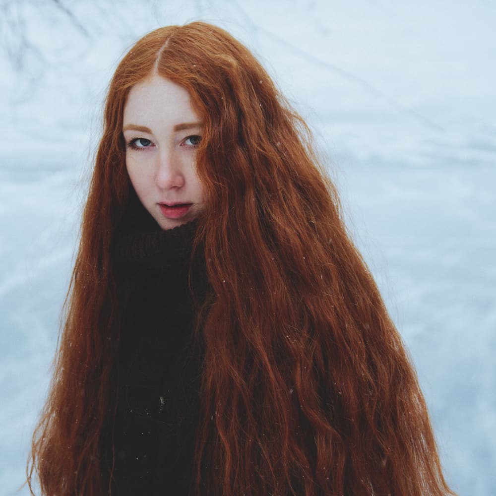 Winter Redhead Gaze by Ksenia Sinyavina — canvas wall art