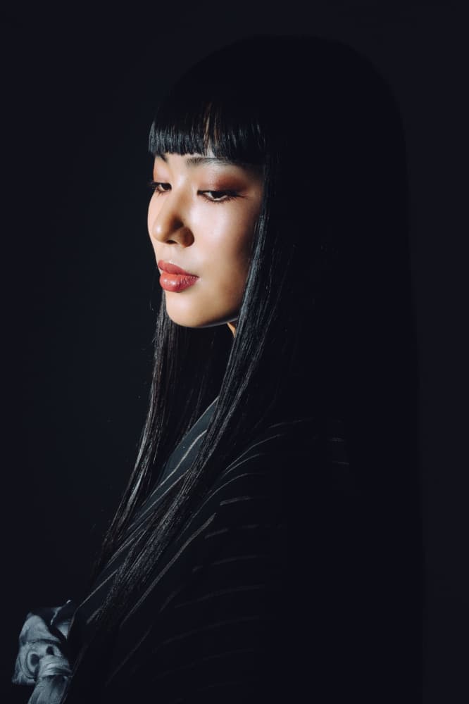 Asian Woman Dark Portrait by h112o1 — canvas wall art