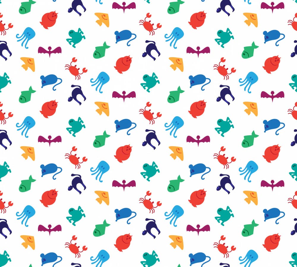 Playful Creature Pattern by Marika Barsrsind — canvas wall art
