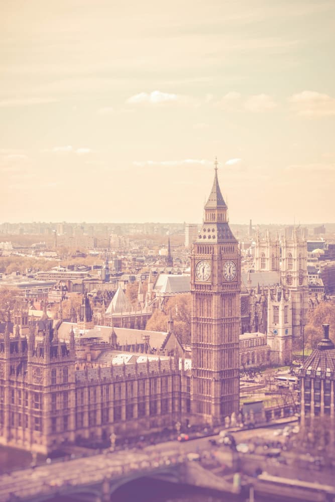 Pastel Big Ben London by Talitha McQueen — canvas wall art