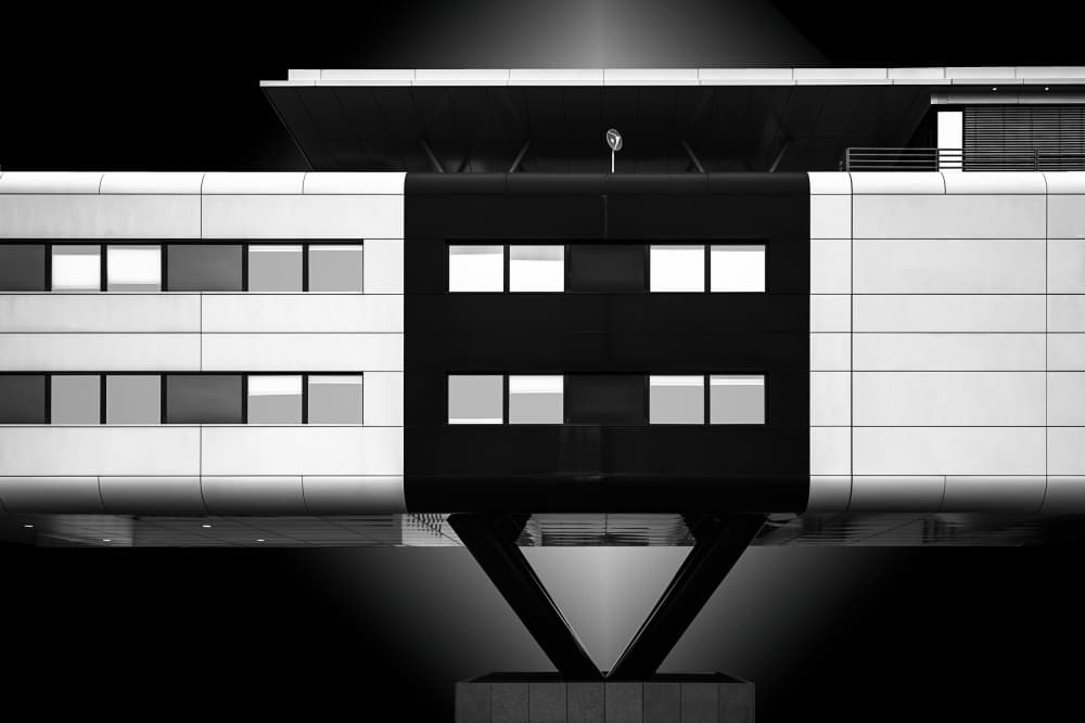 Modern Geometric Building by Roland Weber — canvas wall art