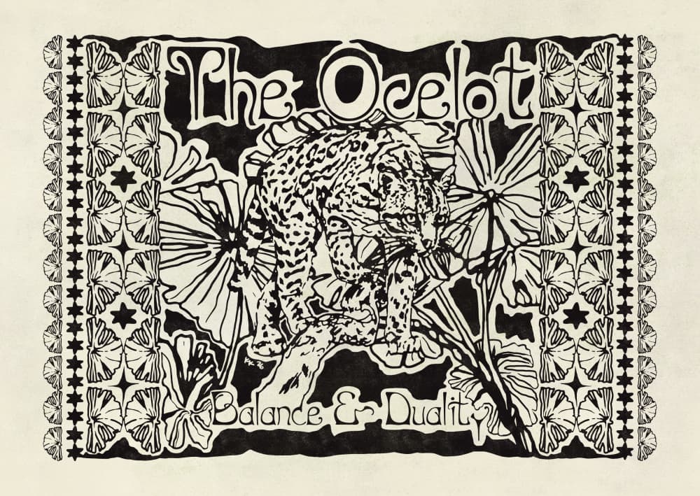 Wild Ocelot Duality by Katariina Kosunen — canvas wall art