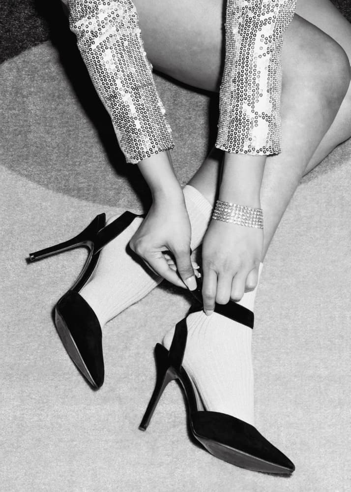 Elegant Heels And Socks by Pictufy Studio III — canvas wall art