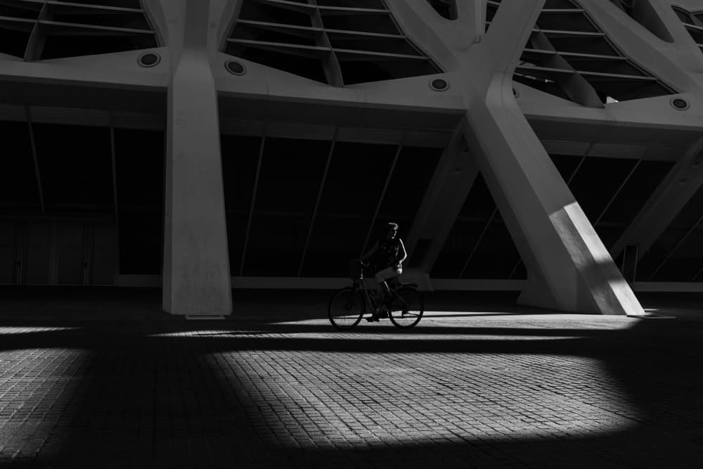 Urban Shadow Cyclist by Martin Agius — canvas wall art