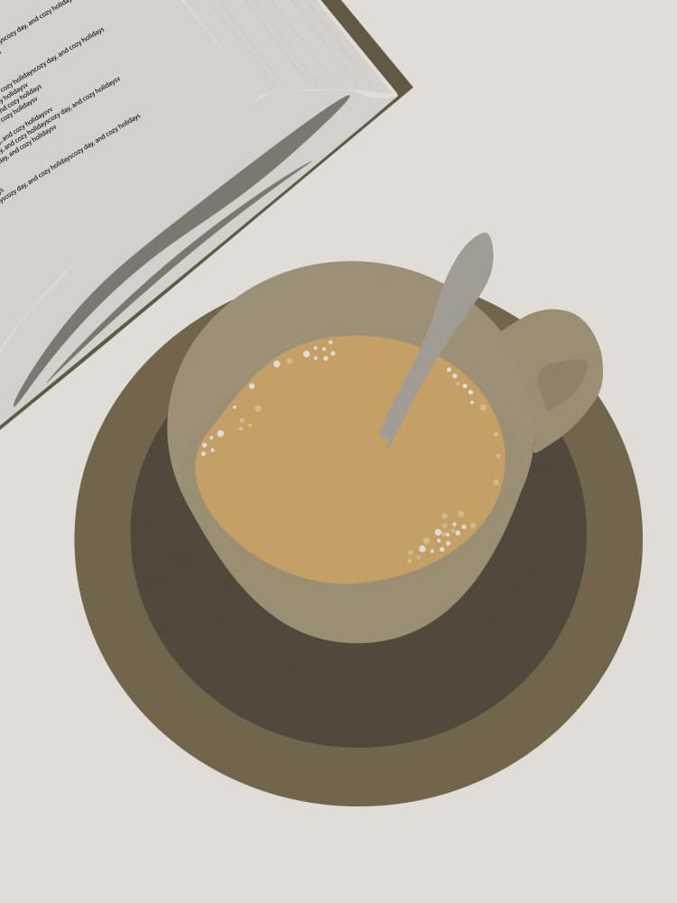 Flat Lay Morning Drink by Elizabeth C — canvas wall art