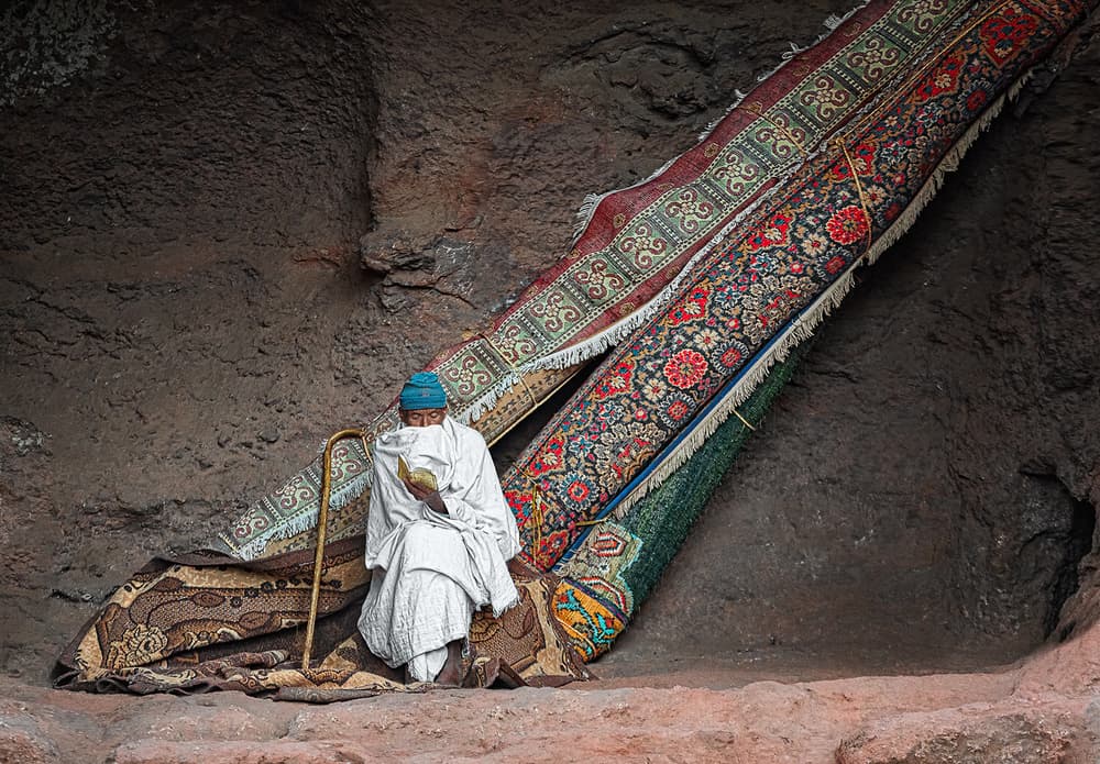 Ethiopian Monk In Cave by Juan Luis Duran — canvas wall art