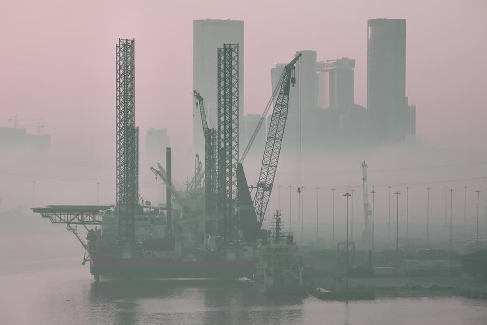 Industrial City Fog by Hans-Wolfgang Hawerkamp — canvas wall art