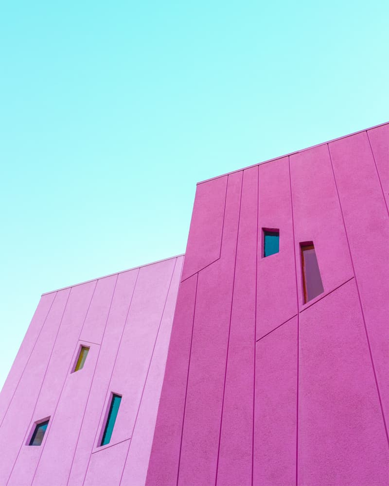 Saguaro Hotel Pink Building Walls by Tom Windeknecht — canvas wall art