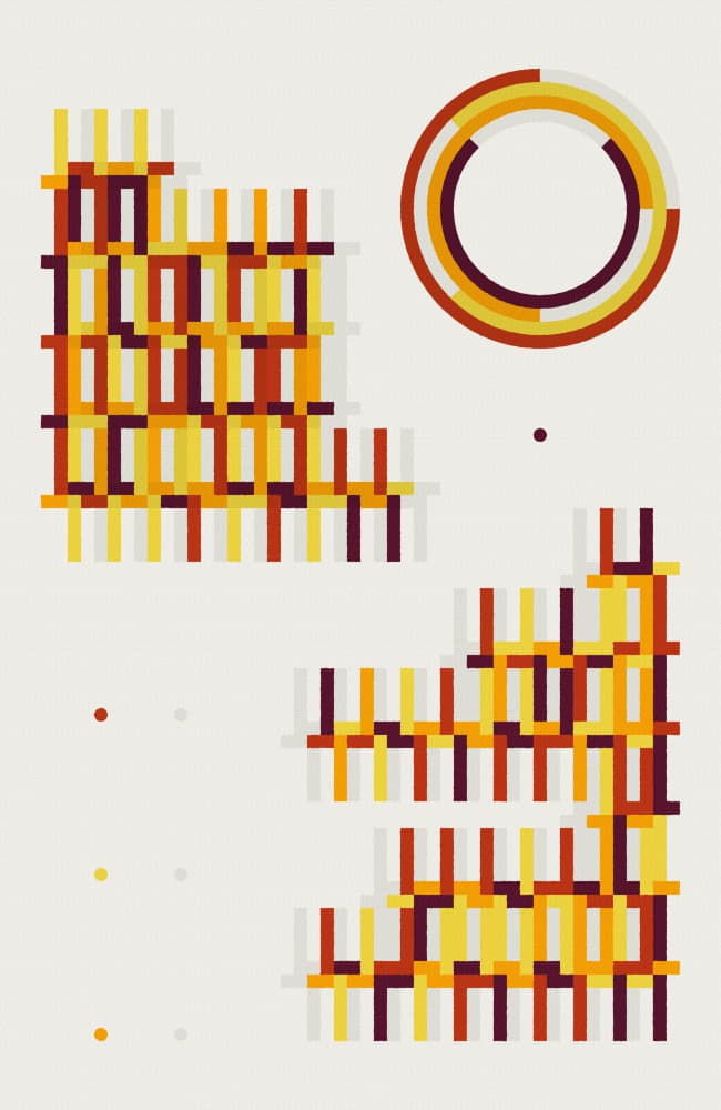Warm Geometric Shapes by Rafa Mateo — canvas wall art