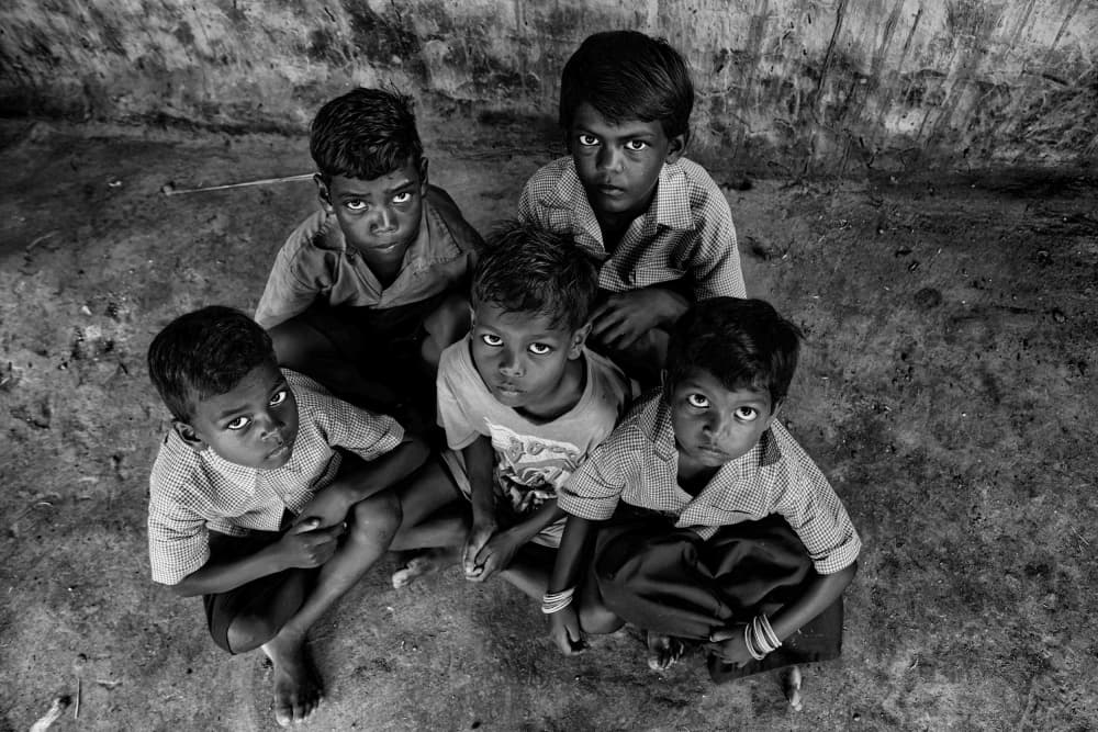 Young Boys Gaze Up by Shaibal Nandi — canvas wall art