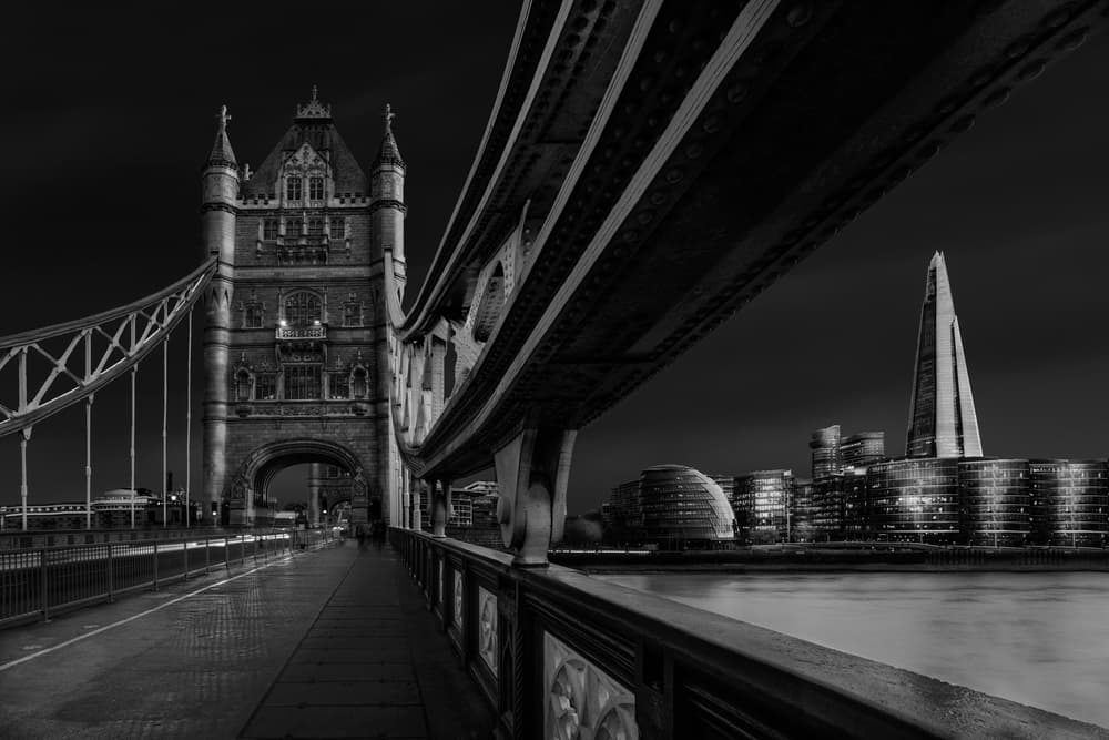 Iconic Tower Bridge Night by Nader El Assy — canvas wall art