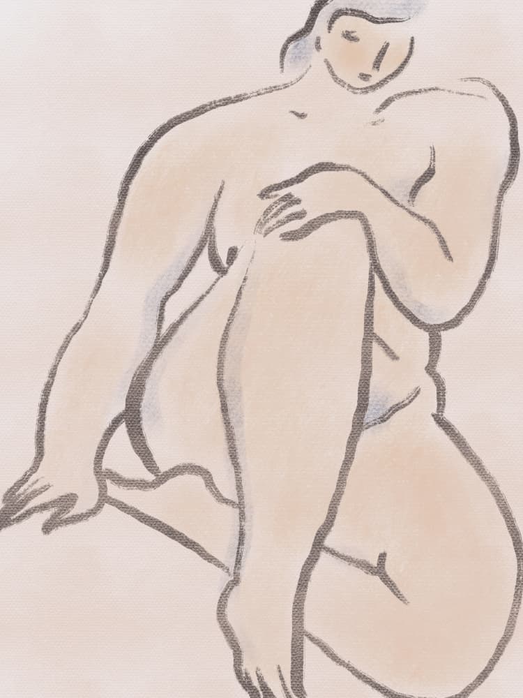 Graceful Nude Pose by Little Dean — canvas wall art
