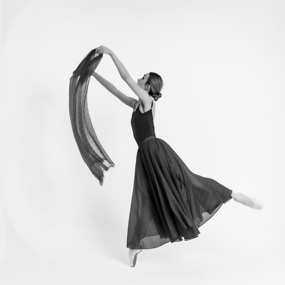 Graceful Dancer Flowing Fabric by Gila Koller — canvas wall art