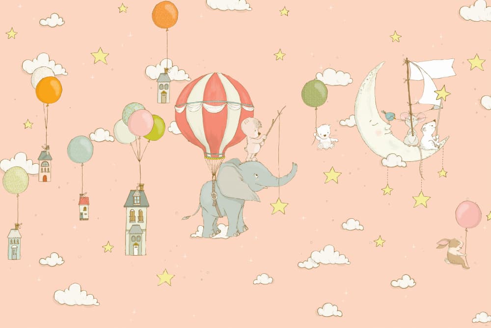 Dreamy Sky Animals by Sue Skellern — canvas wall art
