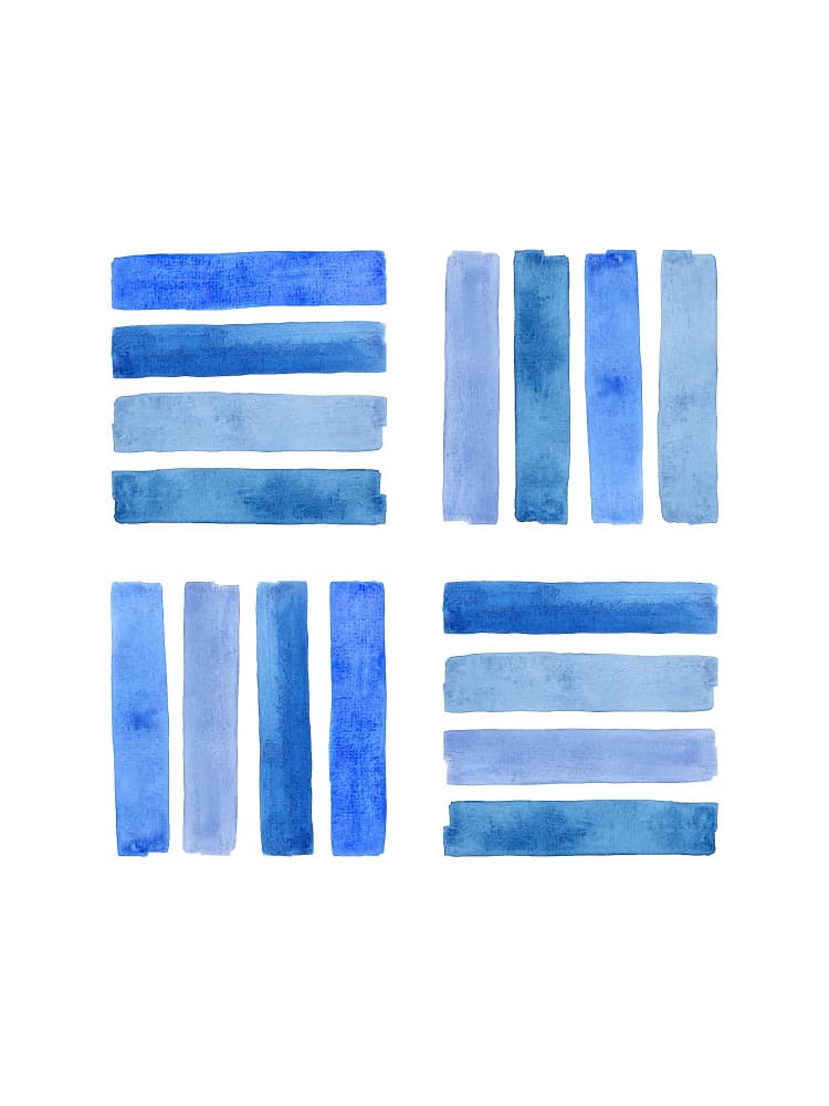 Varying Blue Abstract Blocks by Natalie Bruns — canvas wall art