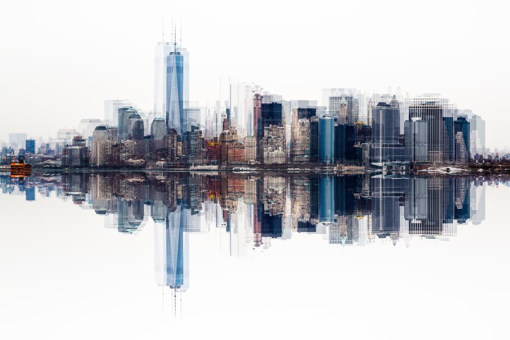 Abstract Manhattan Skyline by Peter Pfeiffer — canvas wall art