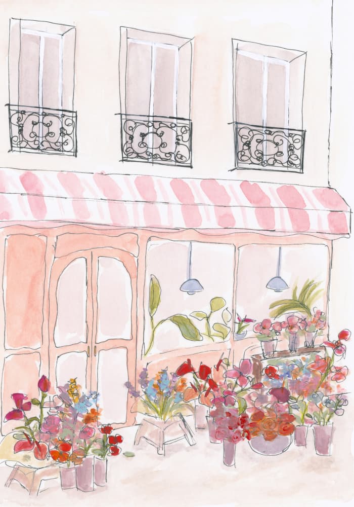 Pink Flower Shop by Katharina Puritscher — canvas wall art