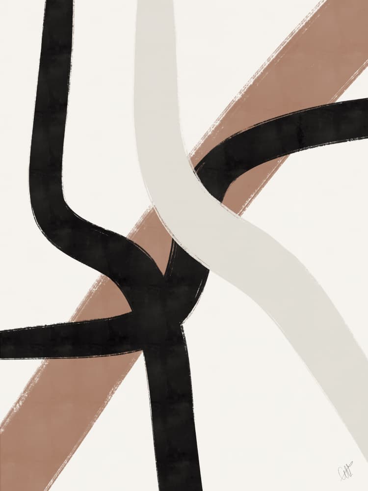 Intertwined Neutral Lines by Anne-Marie Volfova — canvas wall art