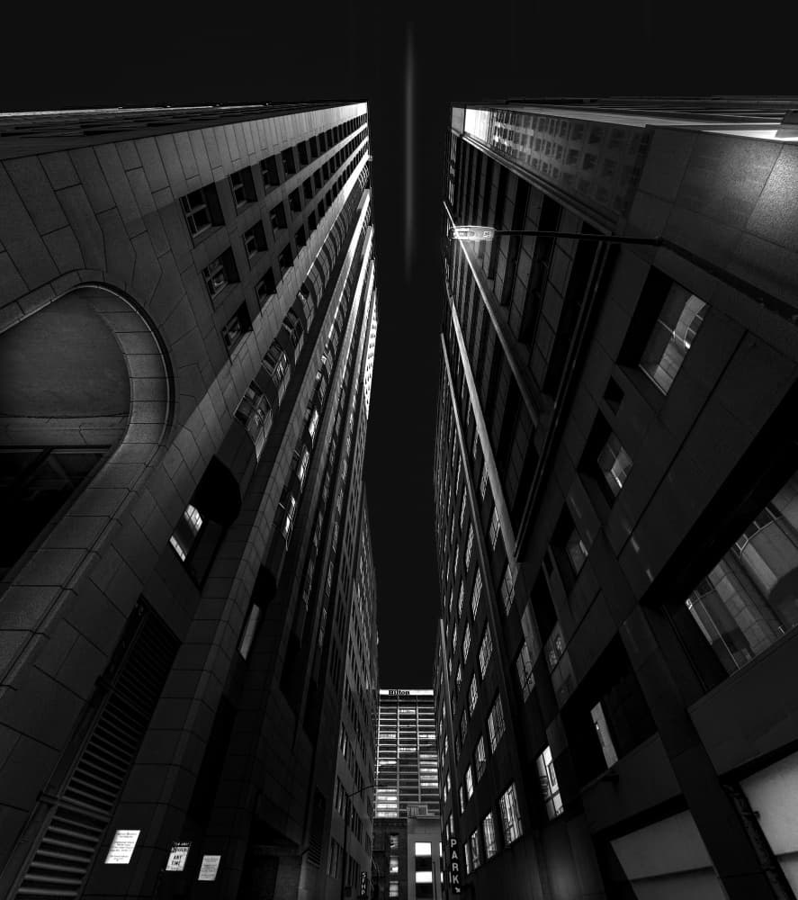 Urban Canyon Night by Jiahong Zeng — canvas wall art