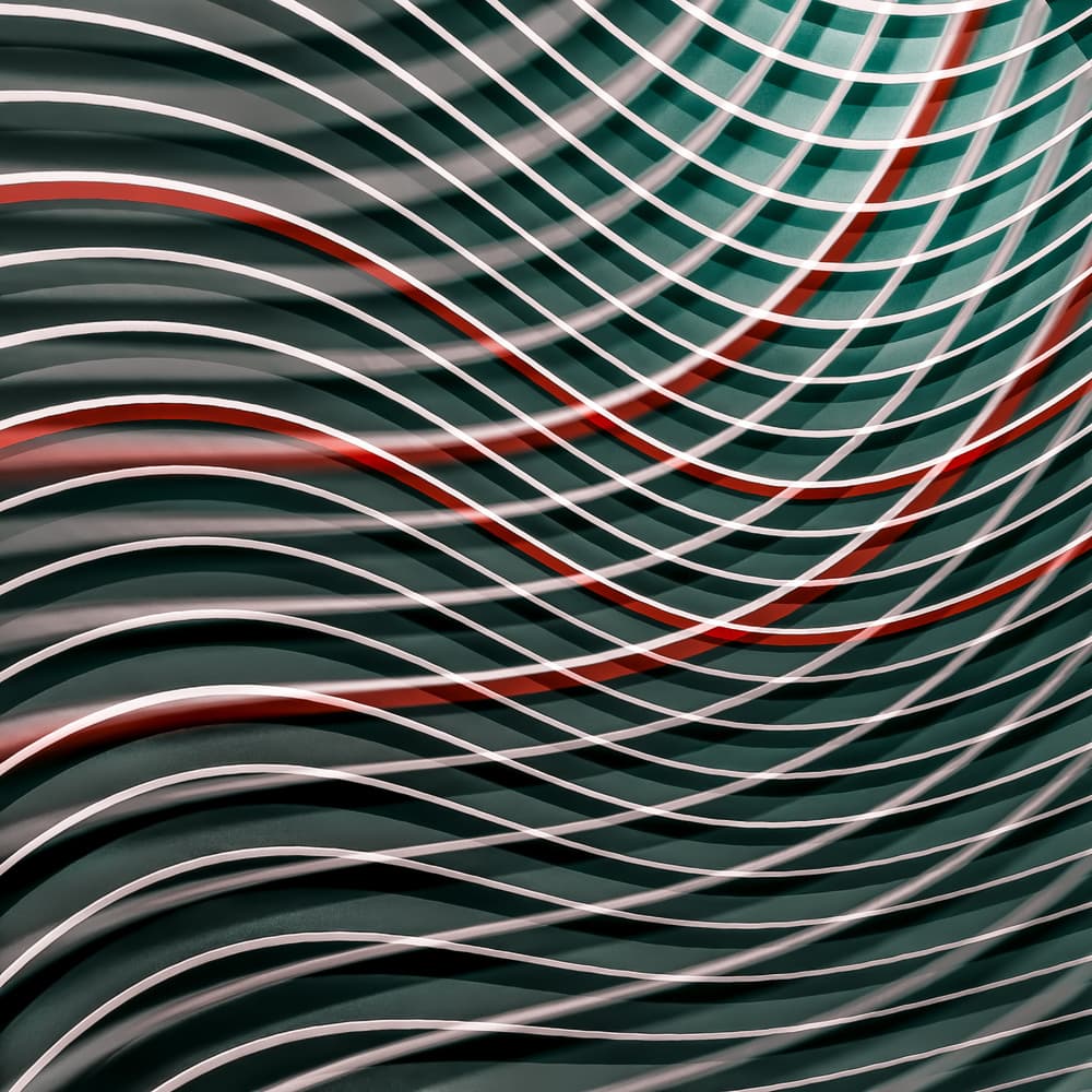 Dynamic Teal Waves by Luc Vangindertael (laGrange) — canvas wall art