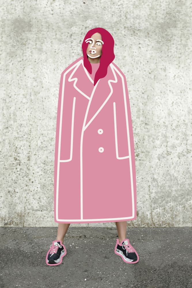 Pink Coat Street Style by amini54 — canvas wall art