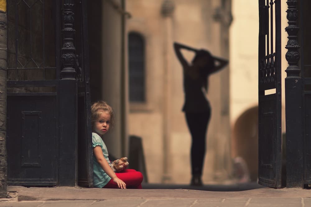 Little Girl in Alley by Anri Croizet — canvas wall art