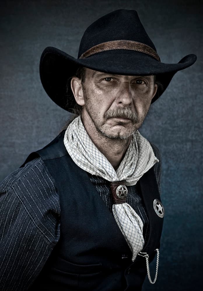 Rugged Cowboy Portrait by Jan Scheunders — canvas wall art