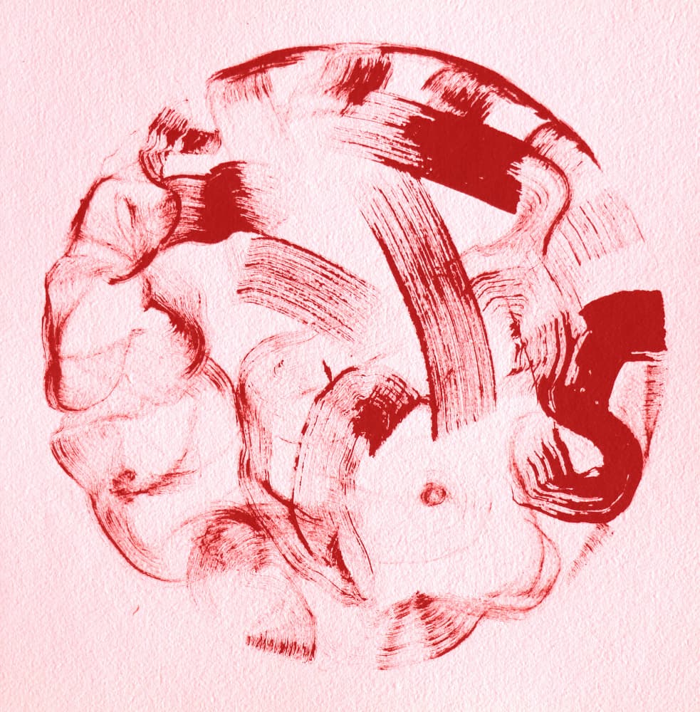 Fluid Red Circle by Santhosh ch — canvas wall art