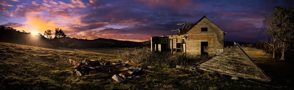 Abandoned House Sunset by Francis Keogh — canvas wall art