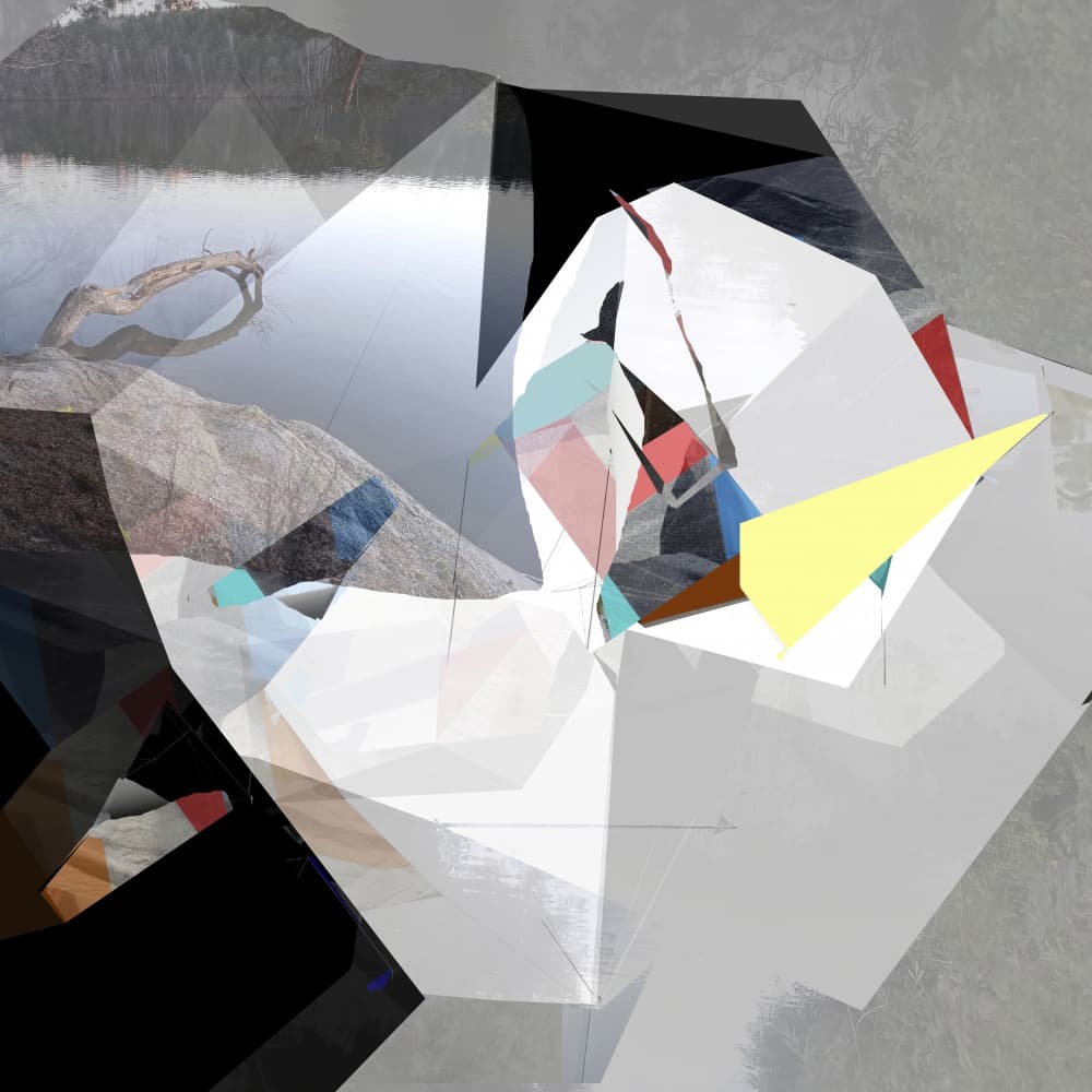 Geometric Lake Reflection by Stefan Fransson — canvas wall art