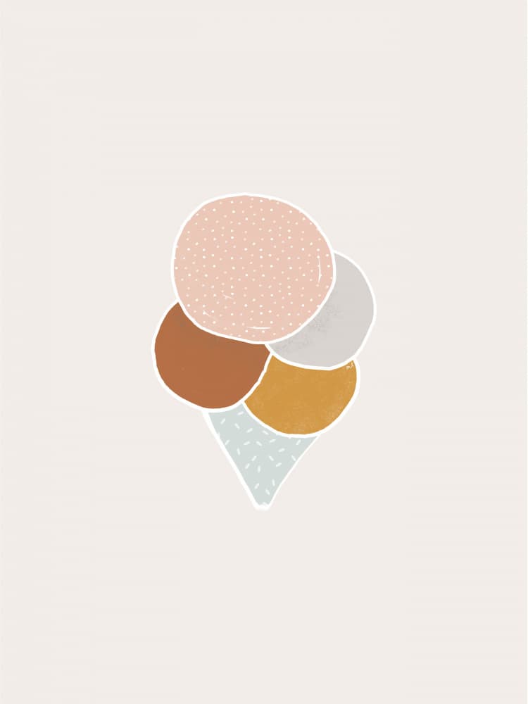 Whimsical Ice Cream Cone by Menina Lisboa — canvas wall art