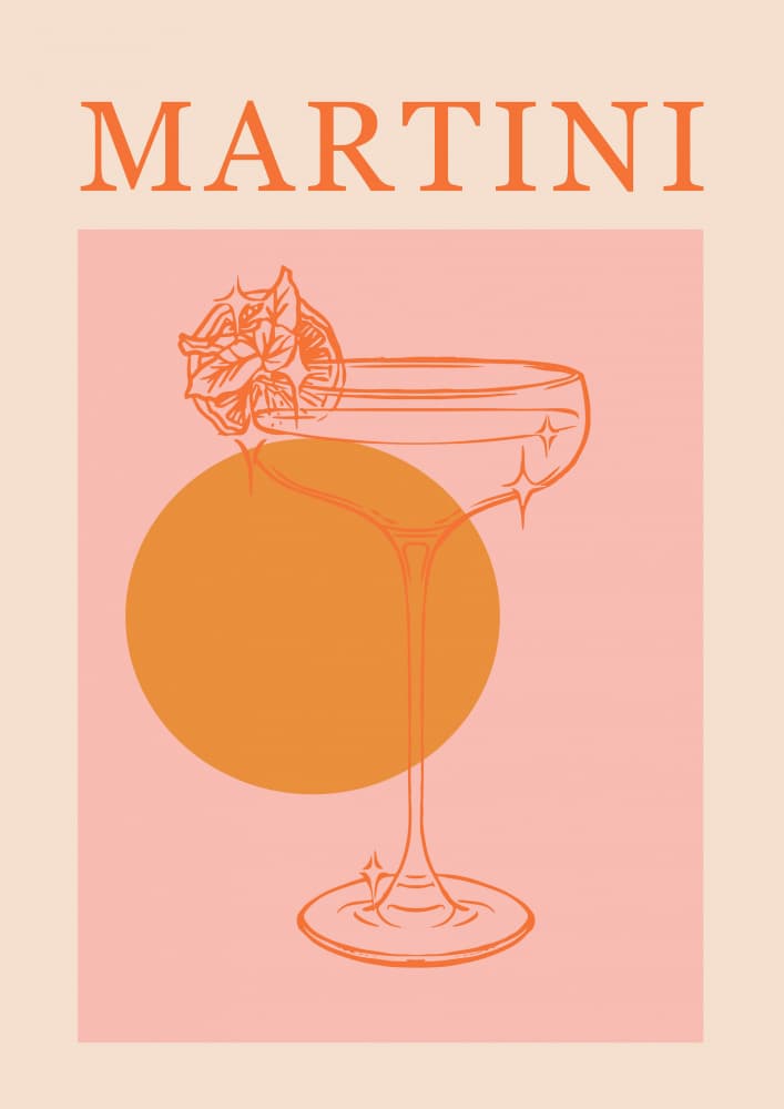 Retro Martini Cocktail by Talitha McQueen — canvas wall art