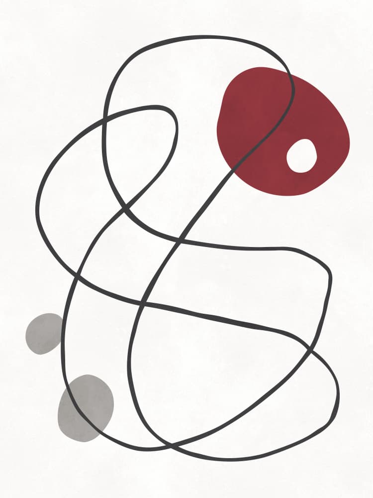 Red Organic Flow by Vitor Costa — canvas wall art