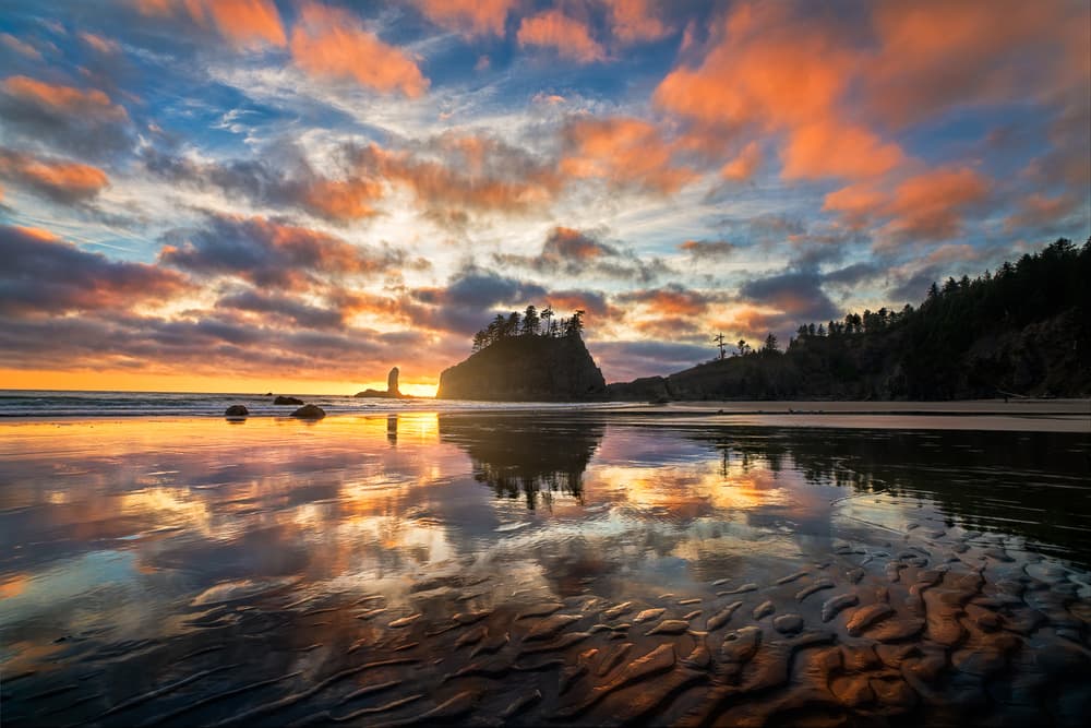 Sunset Beach Reflections by John Fan — canvas wall art