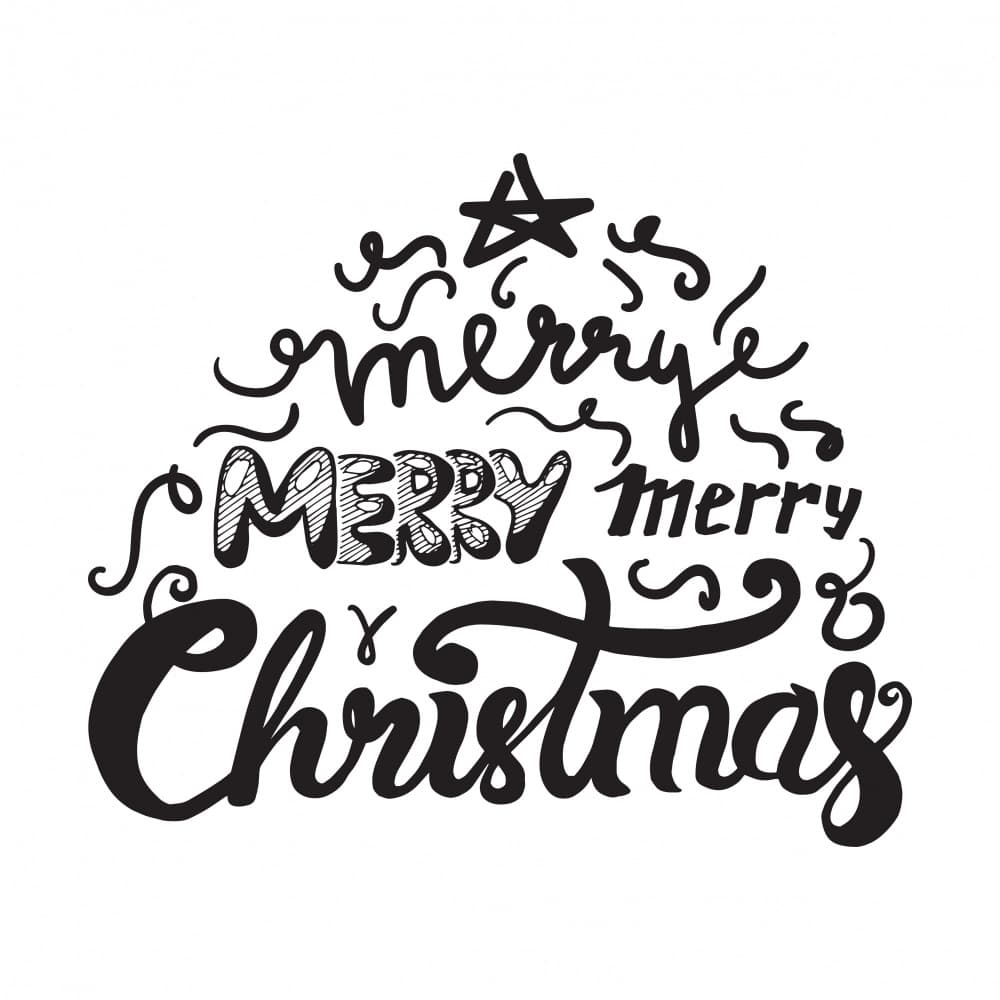 Festive Merry Christmas Tree by Marika Barsrsind — canvas wall art