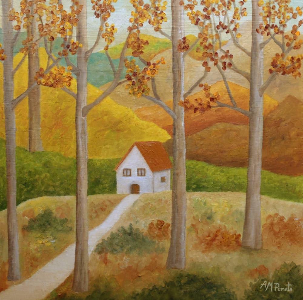 Autumn Country Home by Angeles M. Pomata — canvas wall art